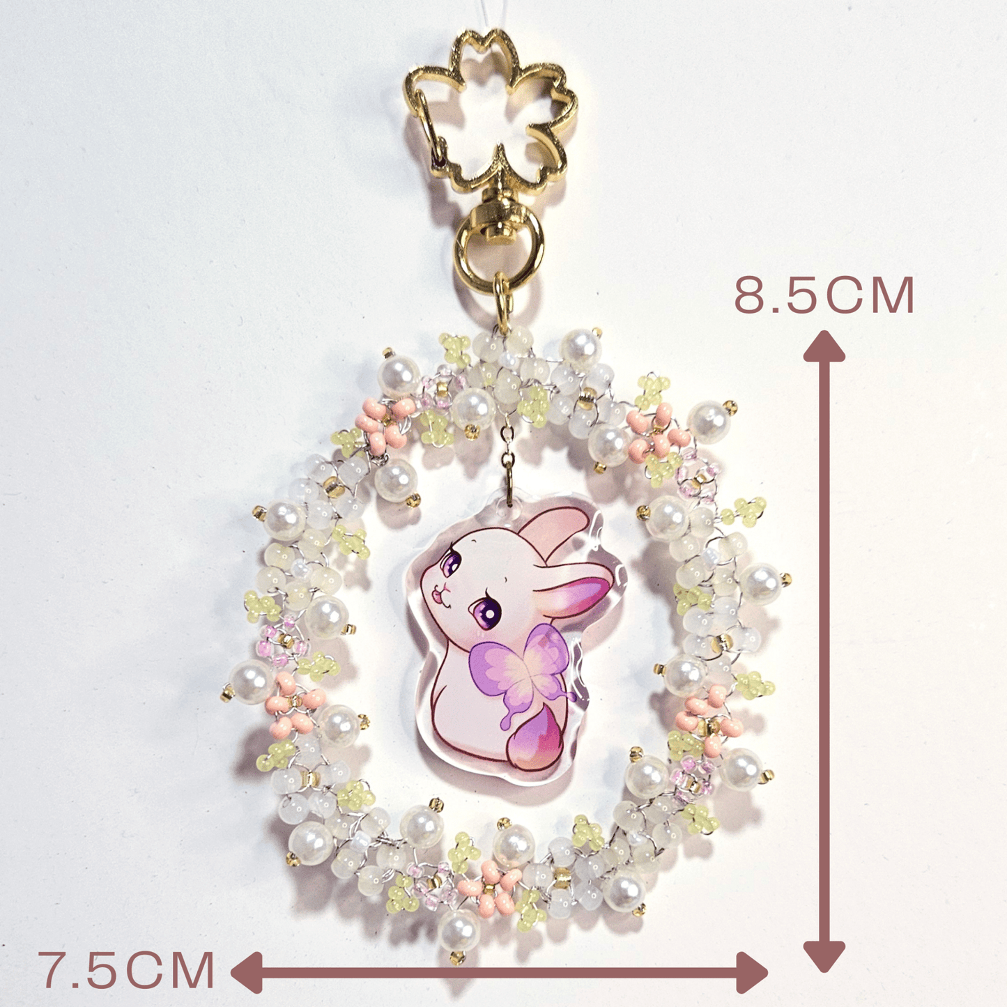 Beaded Bunnifly Keychain - Dainty Treasures