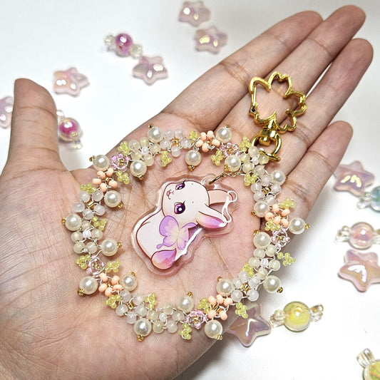 Beaded Bunnifly Keychain - Dainty Treasures