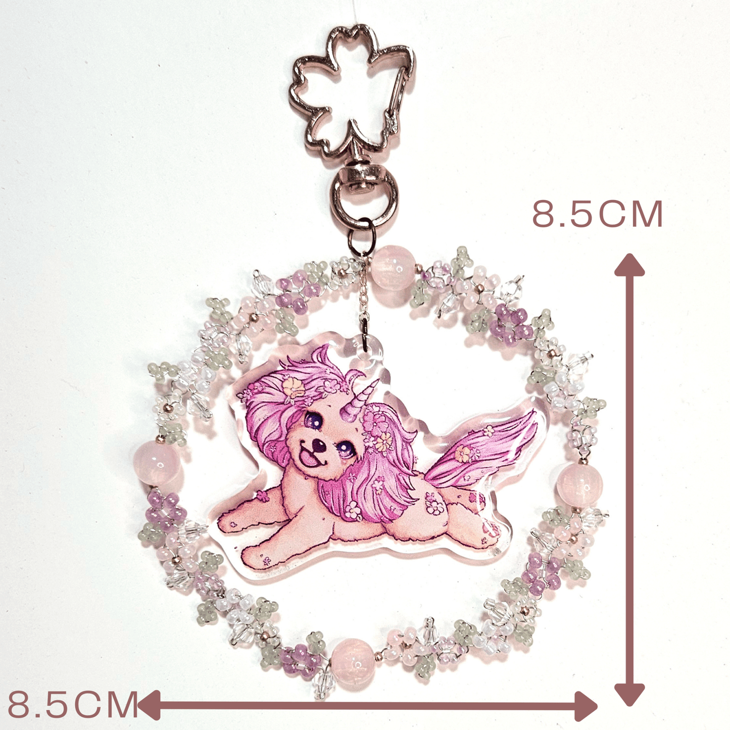 Beaded Treasure Unicorn Puppy Keychain - Dainty Treasures