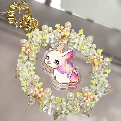 Beaded Bunnifly Keychain - Dainty Treasures