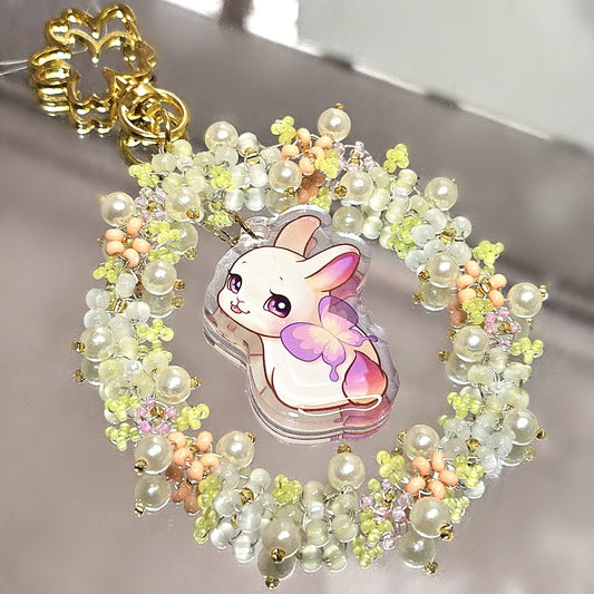 Beaded Bunnifly Keychain - Dainty Treasures