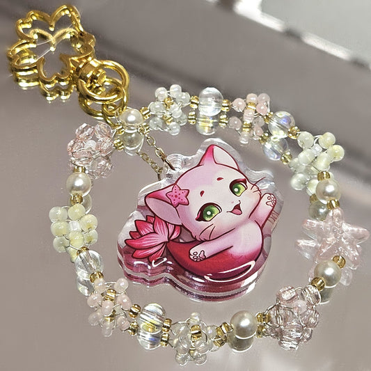 Beaded Kittyfish Mermaid Keychain - Dainty Treasures
