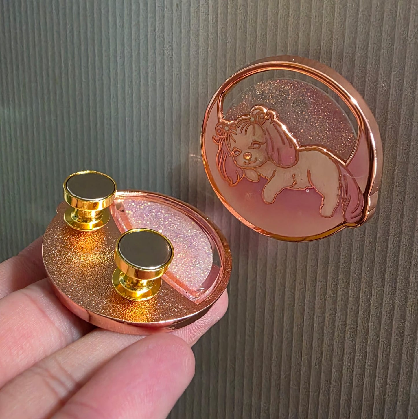 Glow-in-the-Dark Puppy Shaker Enamel Pin - Dainty Treasures